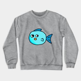 Fun Cute Fish - One Fish, Two Fish Who Loves Cute Fish - Happy Sun Fish Crewneck Sweatshirt